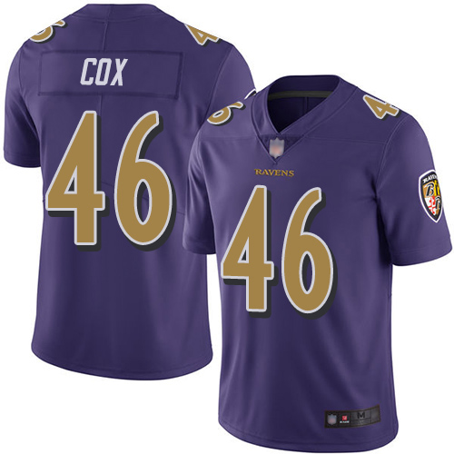 Baltimore Ravens Limited Purple Men Morgan Cox Jersey NFL Football 46 Rush Vapor Untouchable